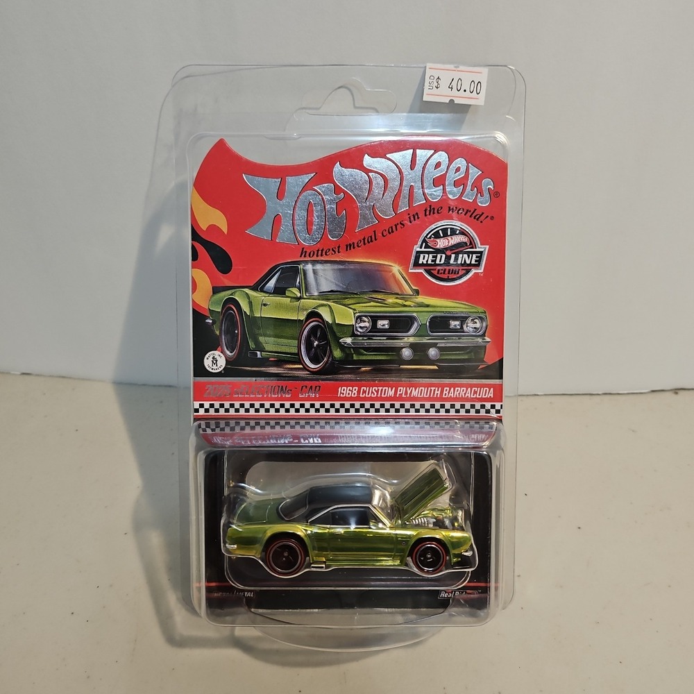 2025 Hot Wheels RLC Selections Custom 1968 Plymouth Barracuda Green w/protector